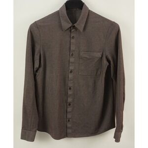 Lululemon Commission Men's Medium Long Sleeve Knit Zip Pocket Button Up Shirt